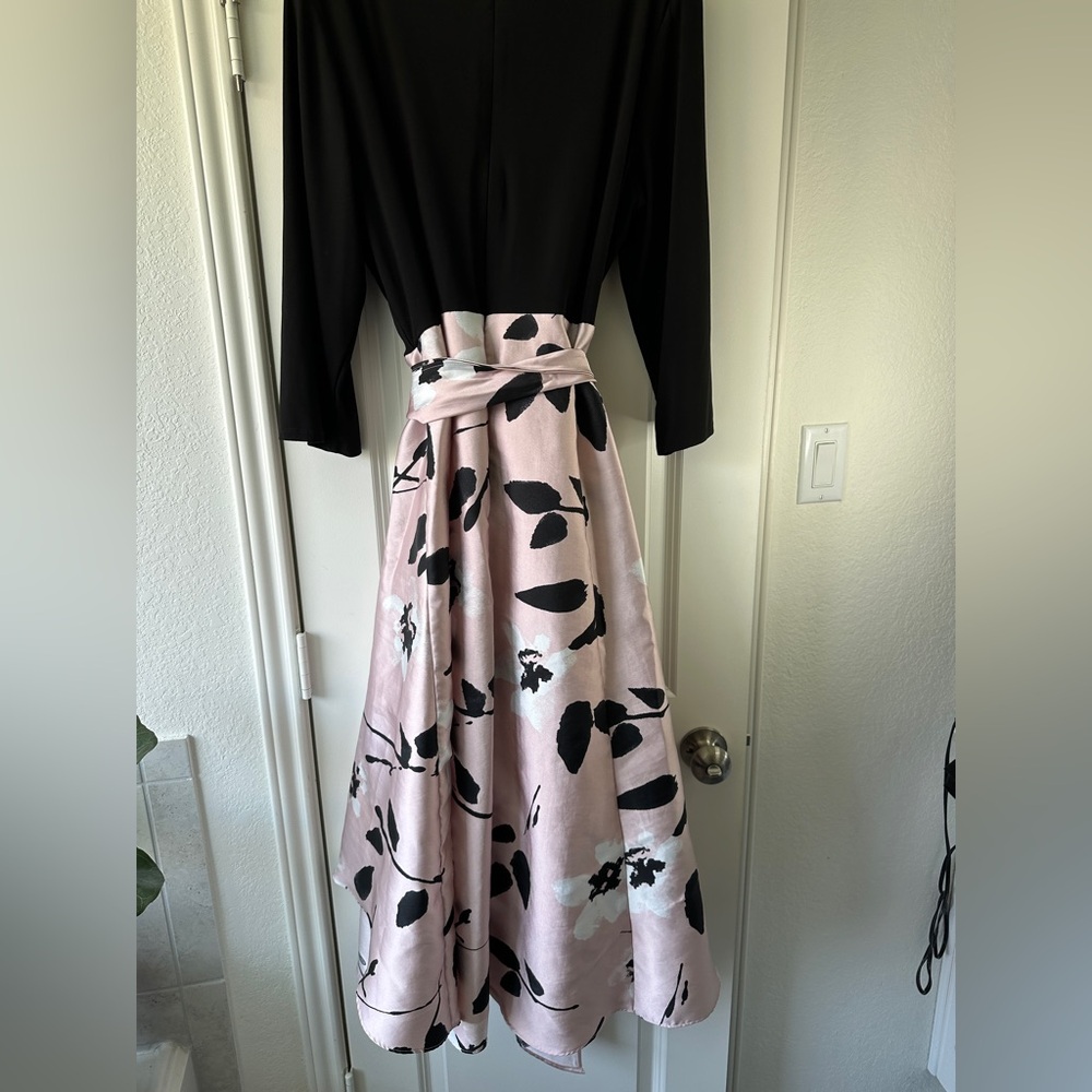 R&M Richards Black and Pink Floral Dress - Picture 5 of 7